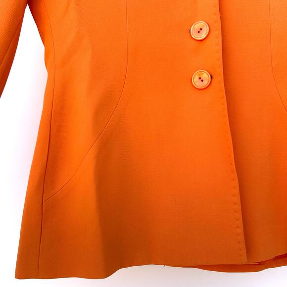 M. K. Em Kaye Vintage Bright Orange Blazer 1970s Size 4 Mod Jacket Colorful - Picture 8 of 10